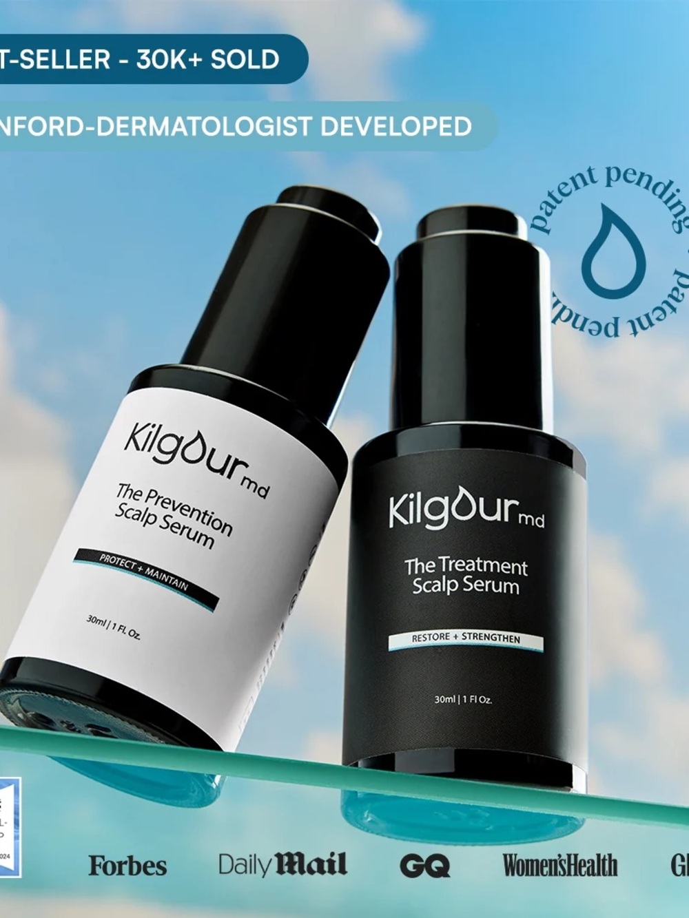 KILGOURMD Scalp Serum Bundle- Treatment and Prevention NIB One Month Supply